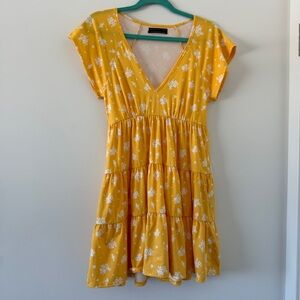 Yellow babydoll summer dress